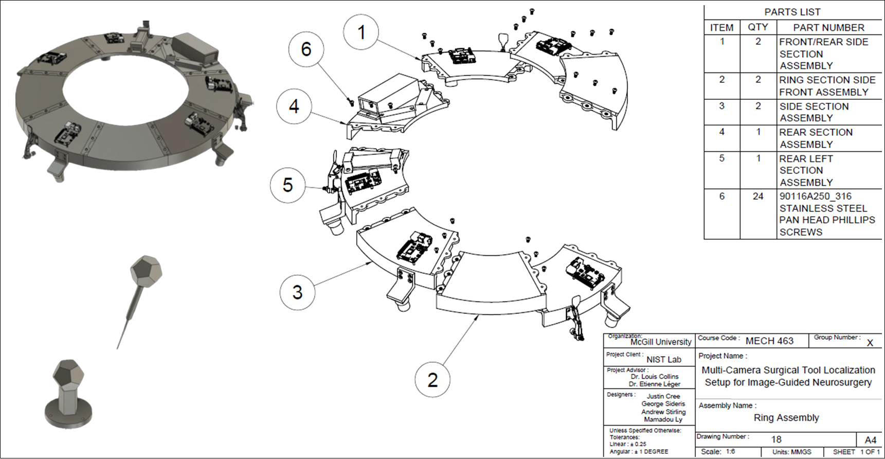 Exploded View of Camera Ring